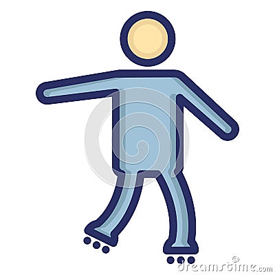 Ice skating, roller skating Isolated Vector icon which can easily modify or edit Vector Illustration