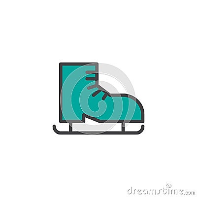 Ice skating shoes filled outline icon Vector Illustration