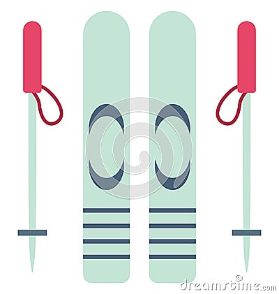 Ice Skiing Color Vector Icon which can easily modify or edit Stock Photo