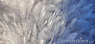 Ice snow crystals cold frosty background close-up Stock Photo