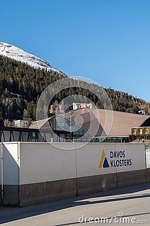 Ice stadium of the hockey club in Davos in Switzerland Editorial Stock Photo