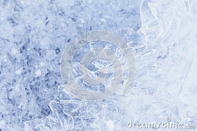 Ice texture, interesting frozen lake patterns, naturally created forms. Stock Photo