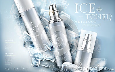 Ice toner ad light blue Vector Illustration