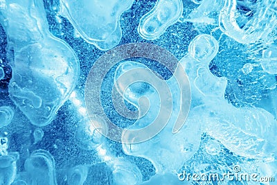 Ice tracery. The texture of ice structure. Christmas abstract background. Stock Photo