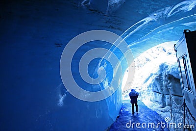 Ice tunnel Stock Photo