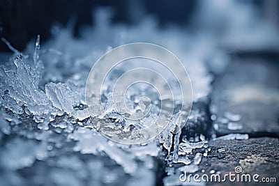 Ice wall. Beautiful frozen wall, snow close-up. Stock Photo