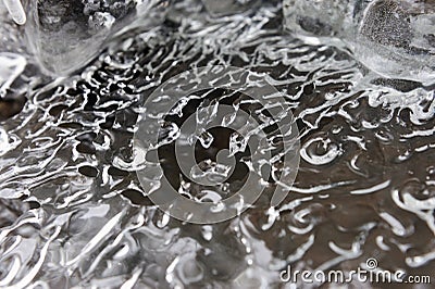 Ice and water flow Stock Photo