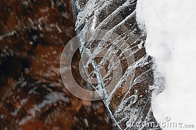 Ice and water flow Stock Photo