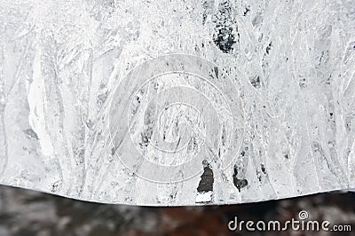 Ice and water flow Stock Photo