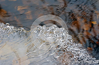 Ice and water flow Stock Photo