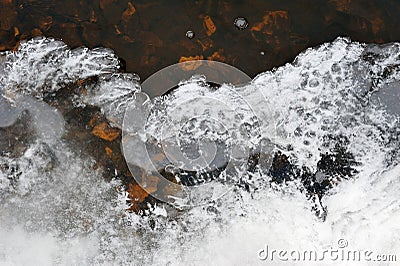 Ice and water flow Stock Photo