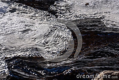 Ice water icicles pattern flow Stock Photo
