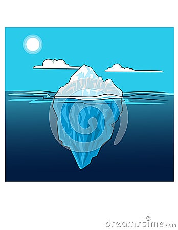 Iceberg ocean scene Vector Illustration