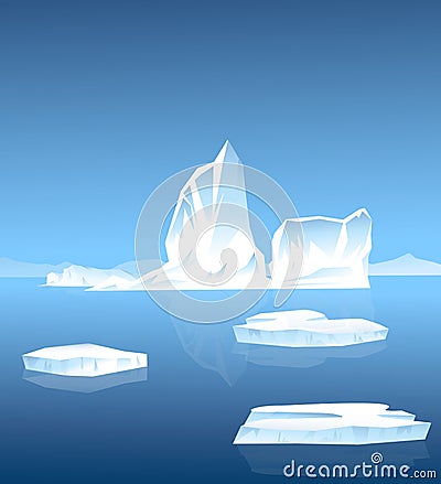 Iceberg in Antarctica Vector Illustration