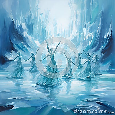 Iceberg Ballet: Graceful Dances on Frozen Waters Stock Photo