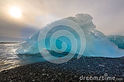 Iceberg beach Jokulsarlon Iceland Stock Photo