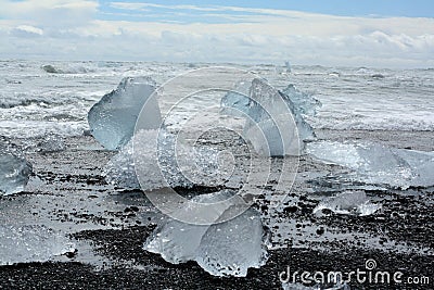 Iceberg on the beach Stock Photo