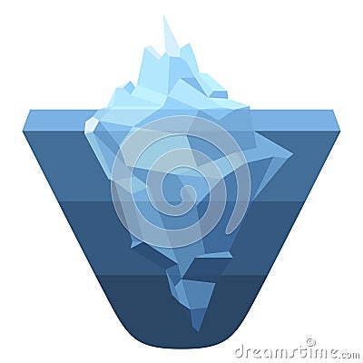 Iceberg blue icon, climate, environment and ecology Vector Illustration