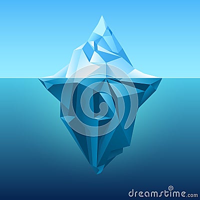 Iceberg in blue ocean vector background Vector Illustration