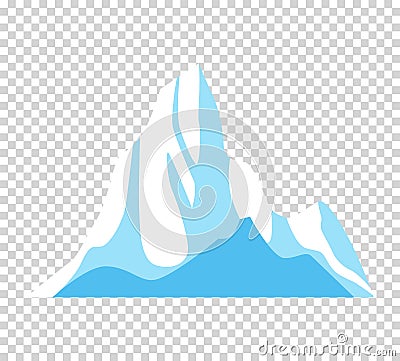 Iceberg. Cartoon floating iceberg. Ocean ice rock landscape for climate and environment protection concept. Iceberg cold Vector Illustration