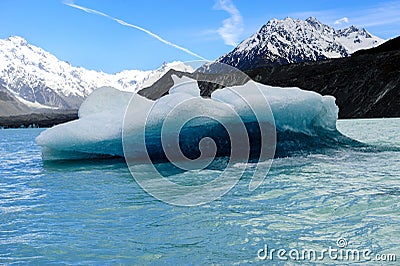 Iceberg floating in Lake Tasman Stock Photo