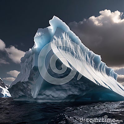 Iceberg, frozen ice on sea, showing hidden risk and danger Stock Photo