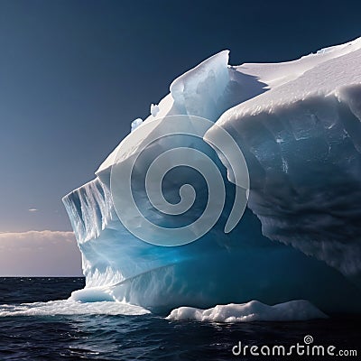 Iceberg, frozen ice on sea, showing hidden risk and danger Stock Photo