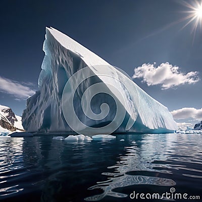 Iceberg, frozen ice on sea, showing hidden risk and danger Stock Photo