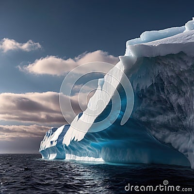 Iceberg, frozen ice on sea, showing hidden risk and danger Stock Photo