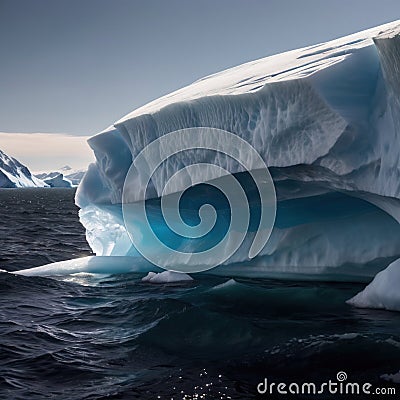 Iceberg, frozen ice on sea, showing hidden risk and danger Stock Photo