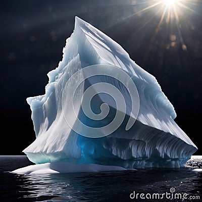 Iceberg, frozen ice on sea, showing hidden risk and danger Stock Photo