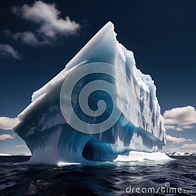 Iceberg, frozen ice on sea, showing hidden risk and danger Stock Photo