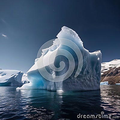 Iceberg, frozen ice on sea, showing hidden risk and danger Stock Photo