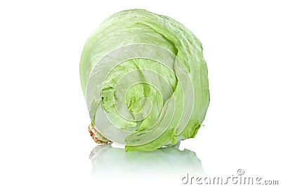 Iceberg head of lettuce fresh vegetable isolated Stock Photo