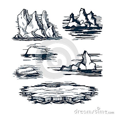 Iceberg ice blocks Vector Illustration