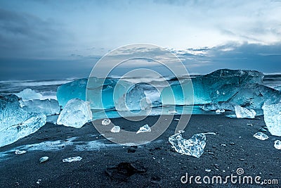 Iceberg in ice lagoon - Jokulsarlon, Iceland. Stock Photo