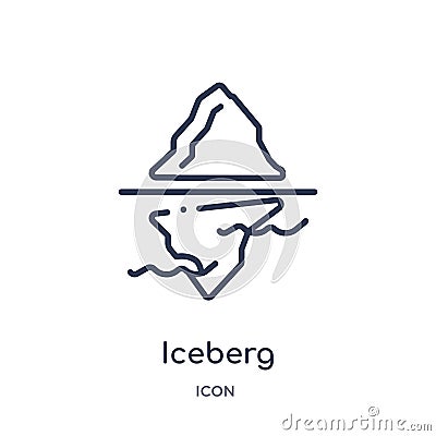 Iceberg icon from nature outline collection. Thin line iceberg icon isolated on white background Vector Illustration