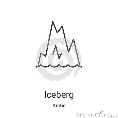 iceberg icon vector from arctic collection. Thin line iceberg outline icon vector illustration. Linear symbol for use on web and Vector Illustration