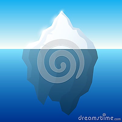 Iceberg illustration and background. Iceberg on water concept. Vector. Vector Illustration