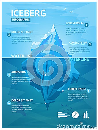 Iceberg Infographic Menu. Vector Vector Illustration