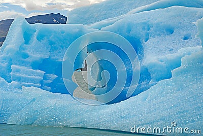 Iceberg in lake Argentino near Upsala glacier. Stock Photo