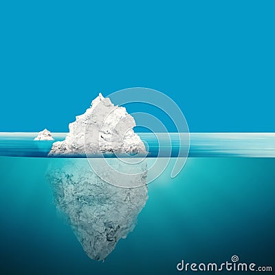 Iceberg model on blue ocean Stock Photo