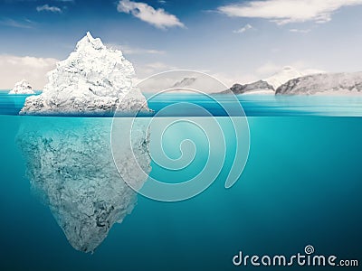 Iceberg model on blue ocean Stock Photo