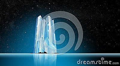 Iceberg in Phantasy Landscape Stock Photo