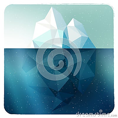 Iceberg picture in frame Vector Illustration