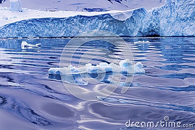 Iceberg Snow Mountains Blue Glaciers Dorian Bay Antarctica Stock Photo