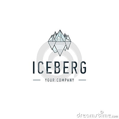 Iceberg triangle of cold mountain abstract vector and logo design or template hill business icon of company identity Vector Illustration