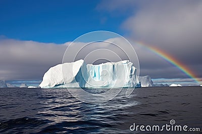 iceberg under a rainbow Stock Photo