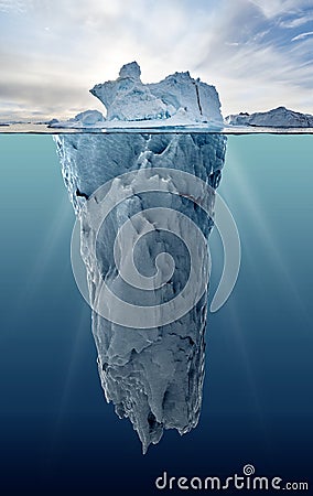 Iceberg with underwater view Stock Photo