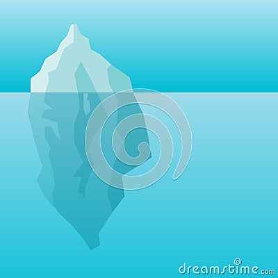 Iceberg in water background Vector Illustration